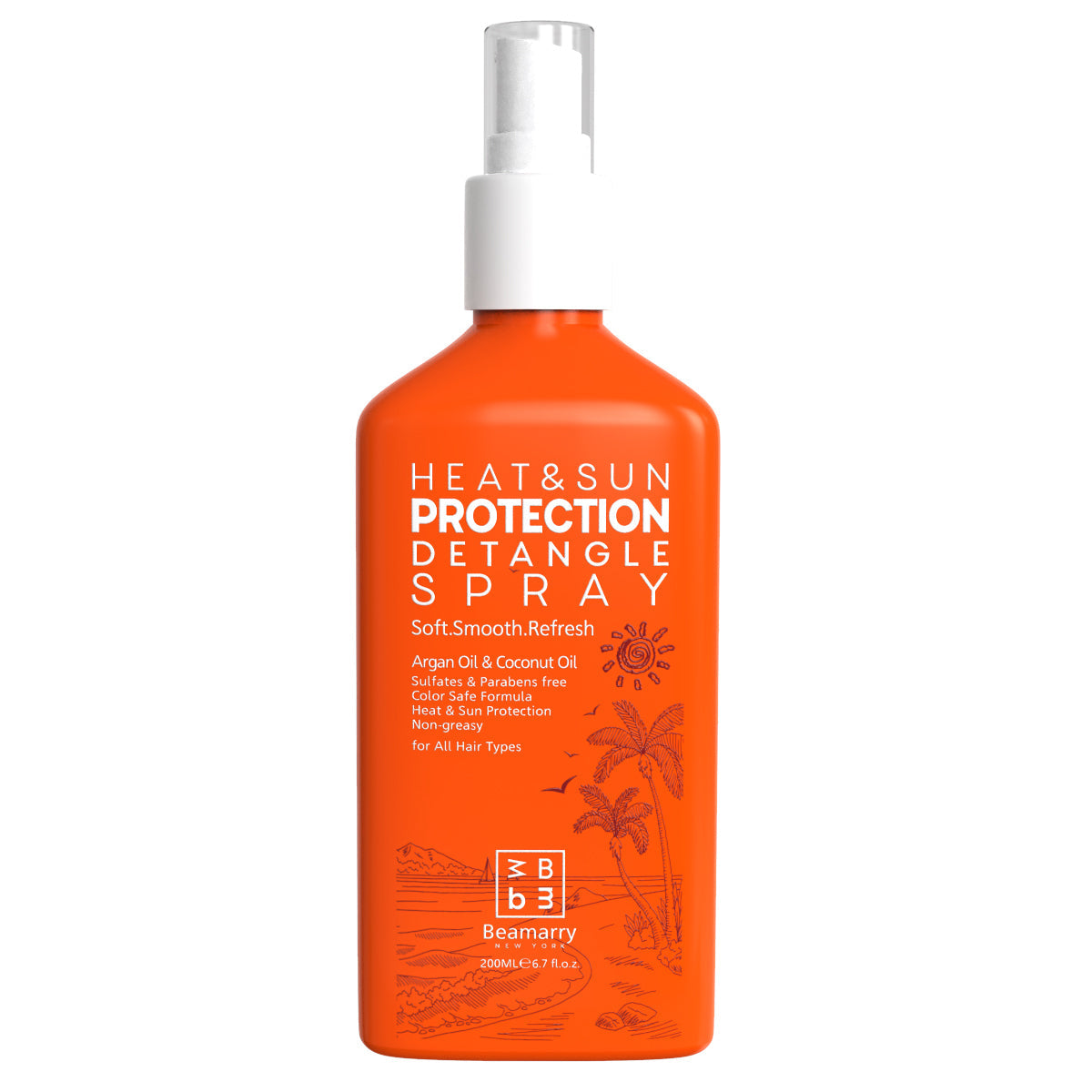 6x Beamarry Heat & Sun Protection Detangle Spray 200ml