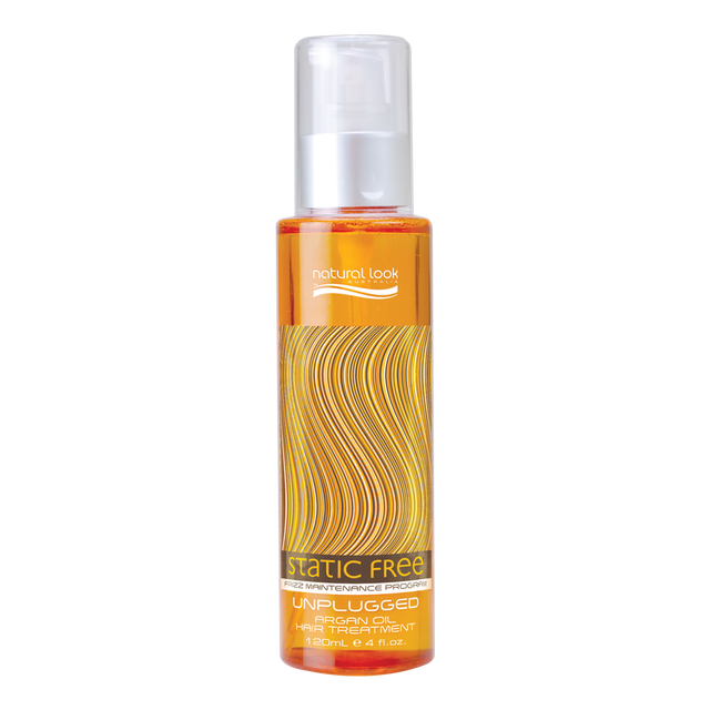 3x Natural Look Static Free Unplugged Argan Oil Hair Treatment 120ml