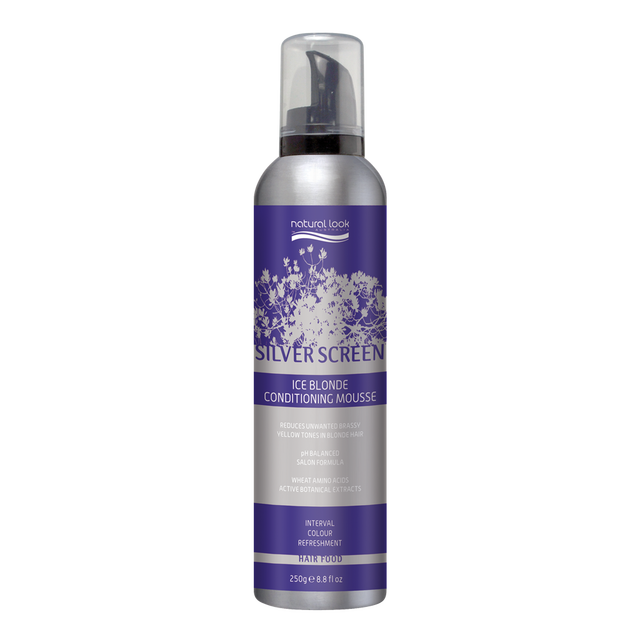 3x Natural Look Silver Screen Ice Blonde Conditioning Mousse 250g