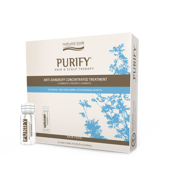 3x Natural Look Purify Anti-Dandruff Concentrated Treatment Vials 12x10ml