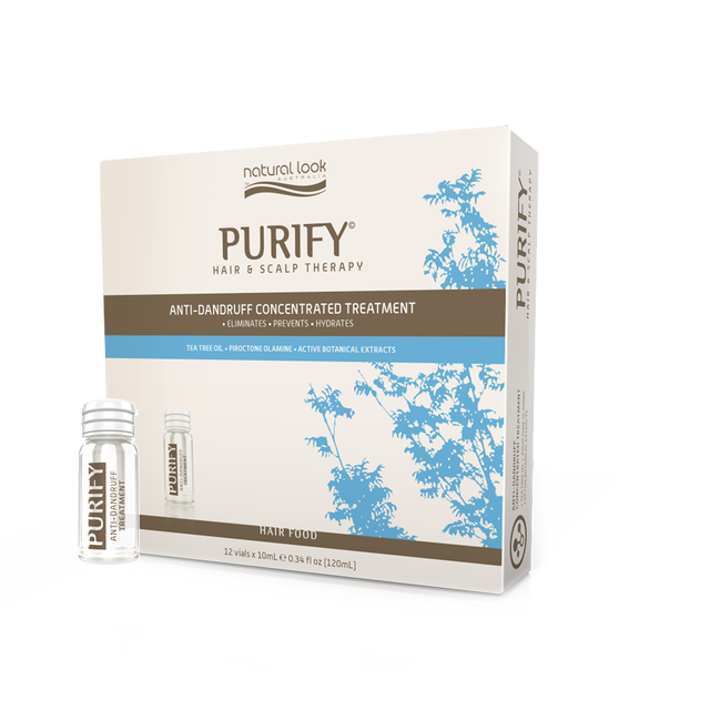 6x Natural Look Purify Anti-Dandruff Concentrated Treatment Vials 12x10ml