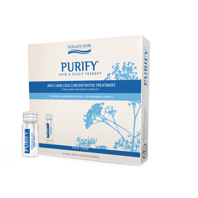 3x Natural Look Purify Anti-Hair Loss Concentrated Treatment 12x10ml