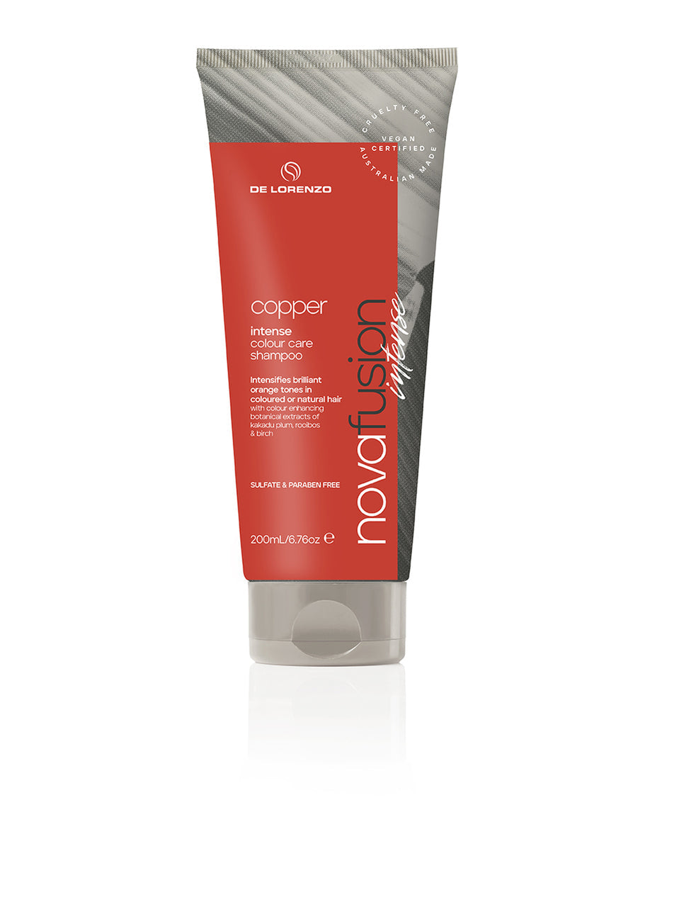 6x De Lorenzo Novafusion Intense Copper Colour Care Shampoo 200ml