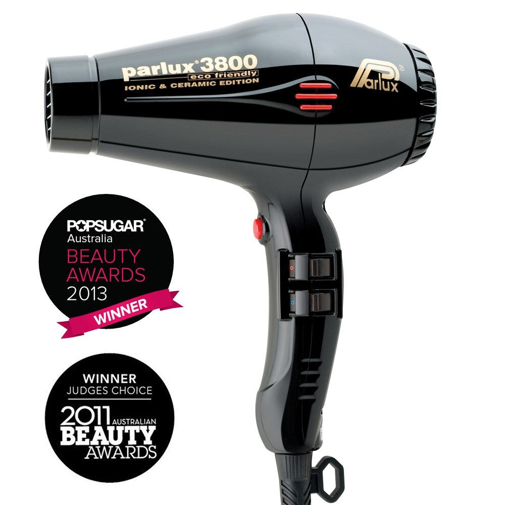 Parlux 3800 Ionic & Ceramic Eco Friendly Hair Dryer Black
