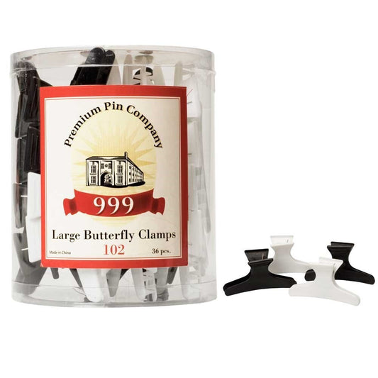 3x Premium Pin Company 999 Large Black & White Butterfly Clamps 36pcs