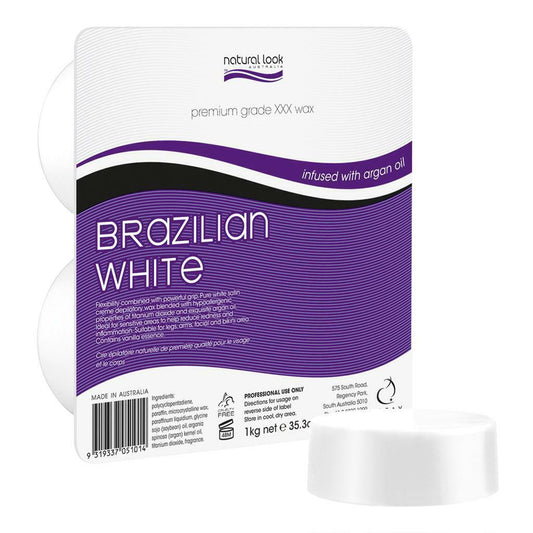 6x Natural Look Brazilian White Hot Wax 1kg