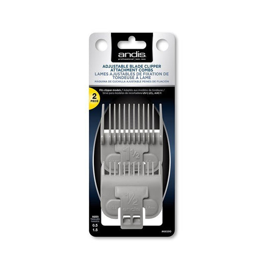 3x Andis Adjustable Snap-On Blade Clipper Attachment Comb Set #0.5 & #1.5 2Pcs