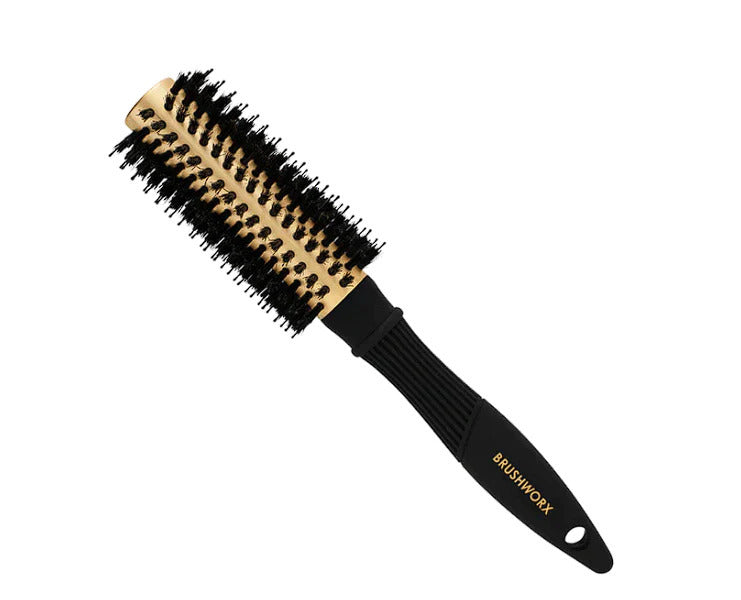 3x Brushworx Gold Ceramic Porcupine Hair Brush Medium