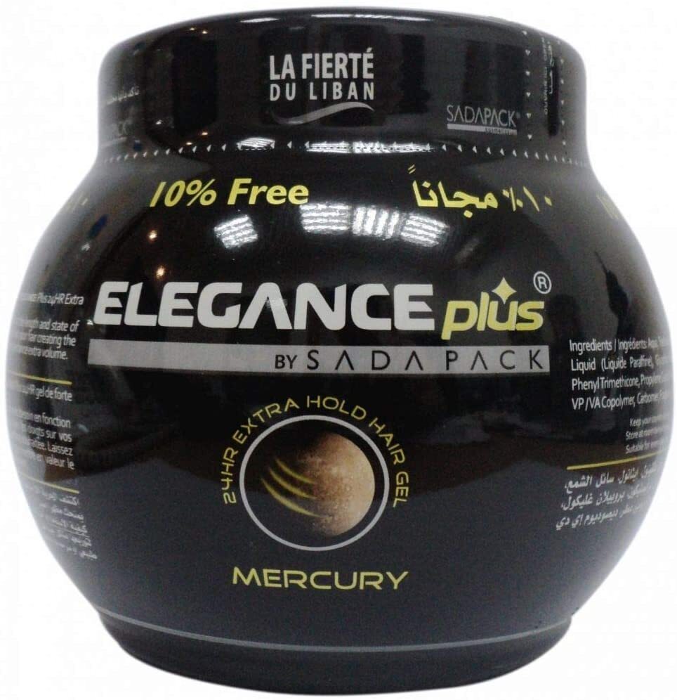 3x Elegance Plus 24HR Extra Hold Hair Gel Mercury 1000ml