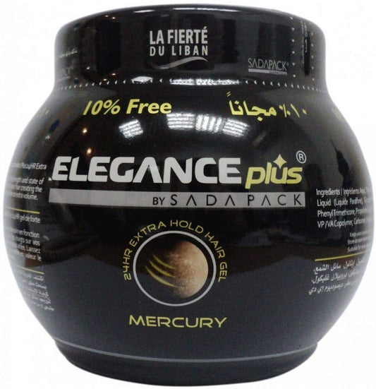 6x Elegance Plus 24HR Extra Hold Hair Gel Mercury 1000ml