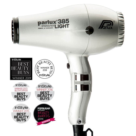 3x Parlux 385 Power Light Ceramic Ionic Hair Dryer Silver