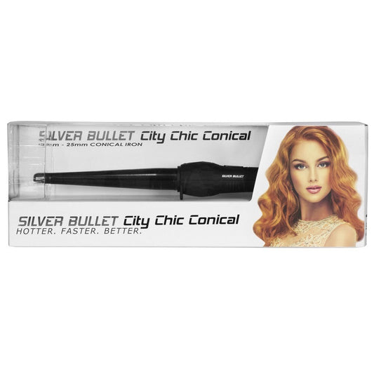 3x Silver Bullet City Chic Regular Conical Curling Iron