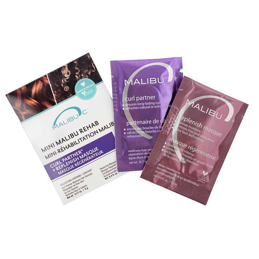 3x Malibu C Mini Malibu Rehab Curl Partner Treatment Set