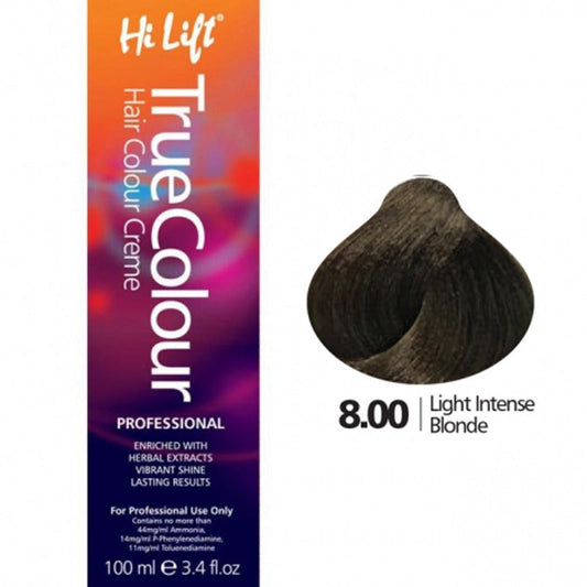 6x Hi Lift True Colour 8.00 Light Intense Blonde 100ml