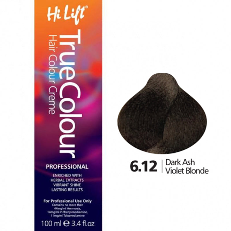 3x Hi Lift True Colour 6.12 Dark Ash Violet Blonde 100ml