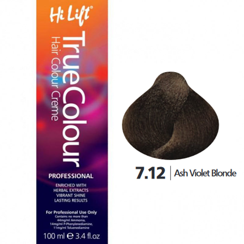 3x Hi Lift True Colour 7.12 Ash Violet Blonde 100ml