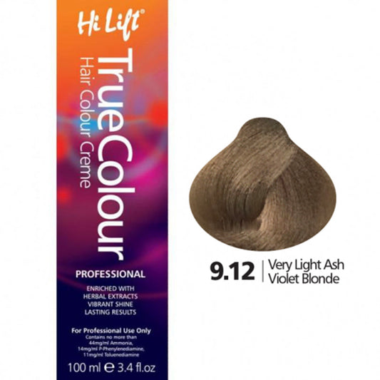 3x Hi Lift True Colour 9.12 Very Light Ash Violet Blonde 100ml