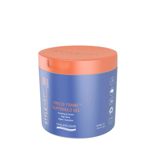 3x Natural Look StyleArt Freeze Frame Superhold Styling Gel 500g